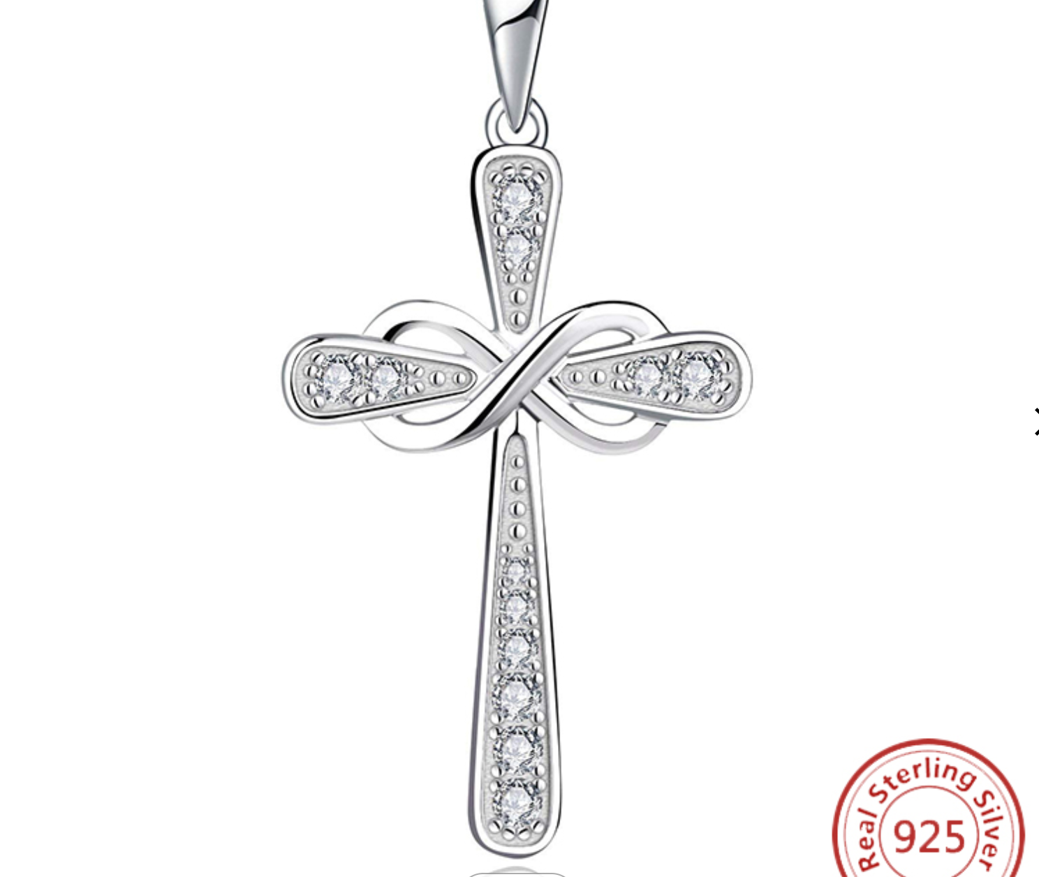 Silver infinity outlet cross necklace
